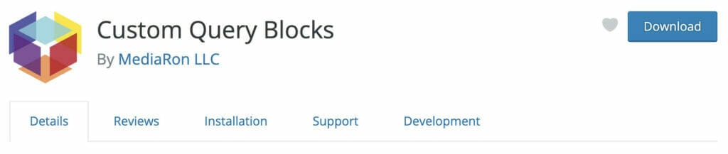 Custom Query Blocks on the WordPress Plugin Directory