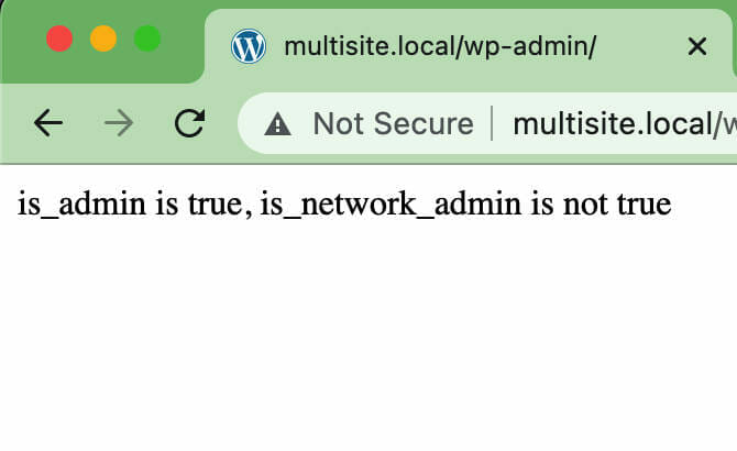 Function is_network_admin on a subsite
