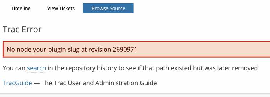 Plugin Slug Not Found in the WordPress Plugin Directory