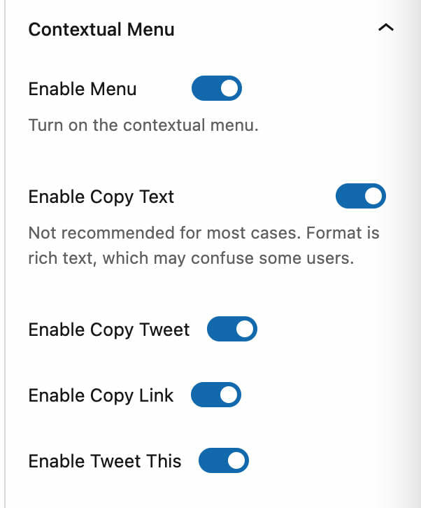 Block Editor Toggle Switches