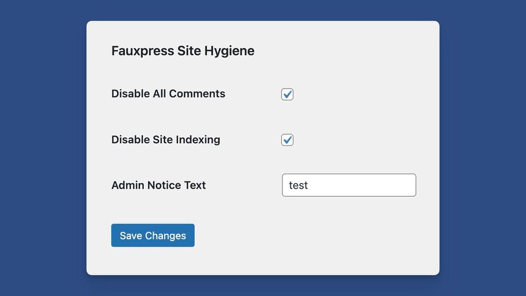 Test Admin Panel Using Settings API