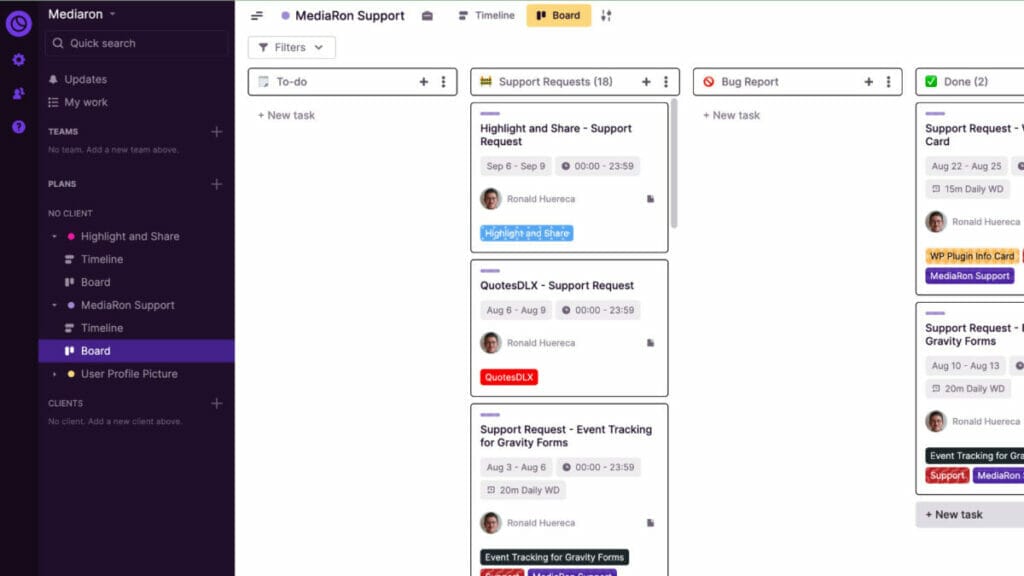 Toggl Plan Screenshot