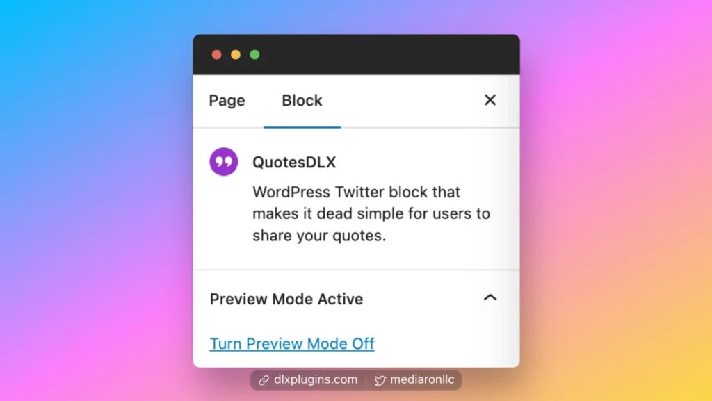 A "Turn Preview Mode Off" button