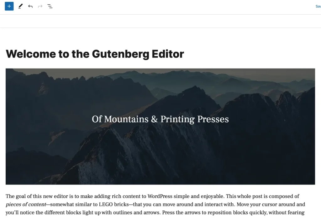 Gutenberg Demo Page Screenshot