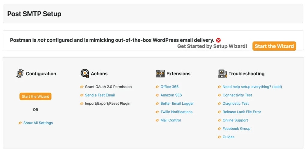 post-smtp-setup-screen Post SMTP Setup Screen