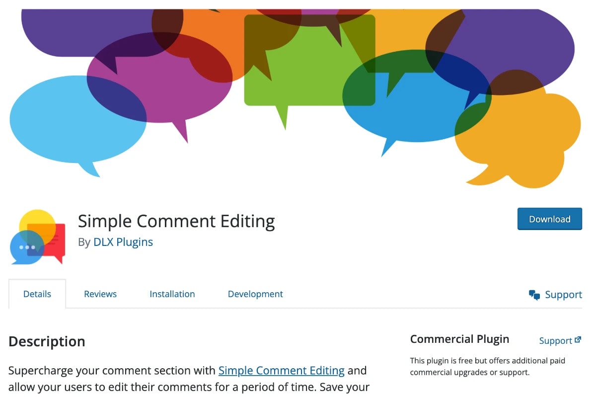 Banner for plugin Simple Comment Editing