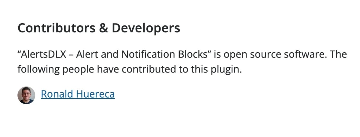 Contributors Review on a Plugin Listing
