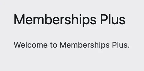 Memberships Plus Admin Panel