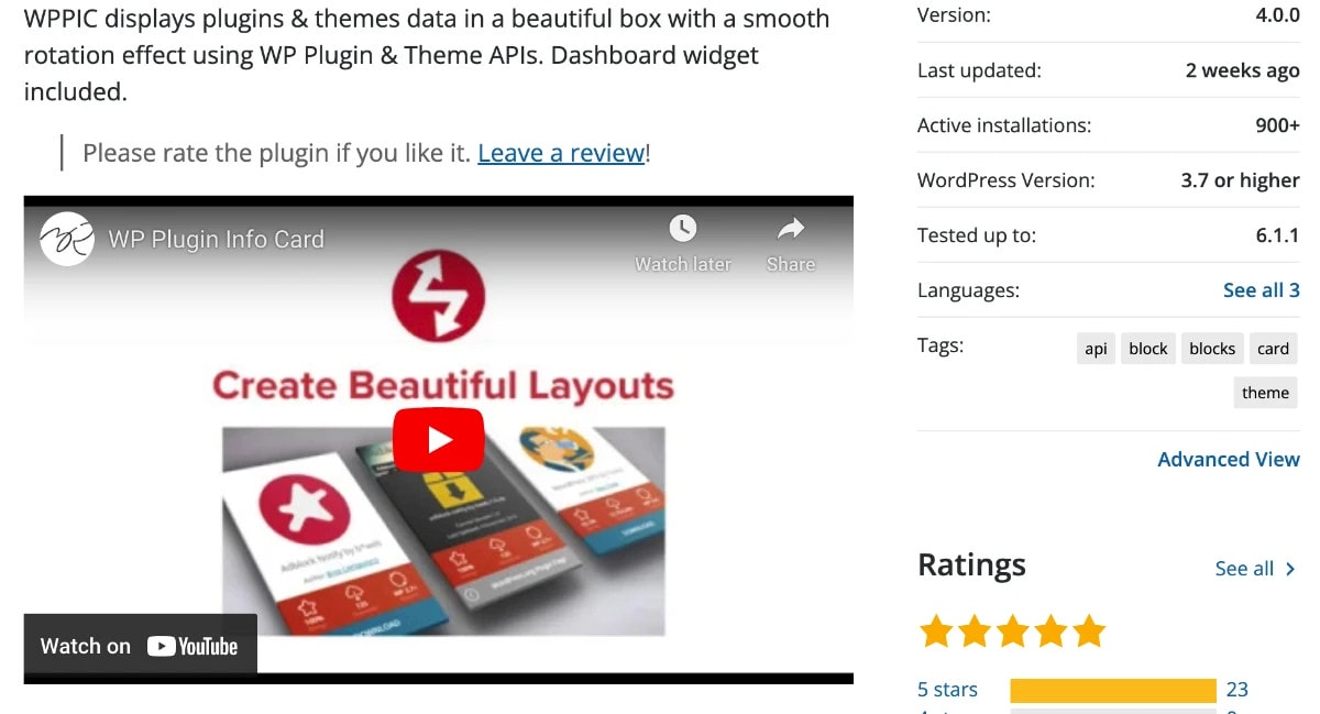Video on a Plugin Page