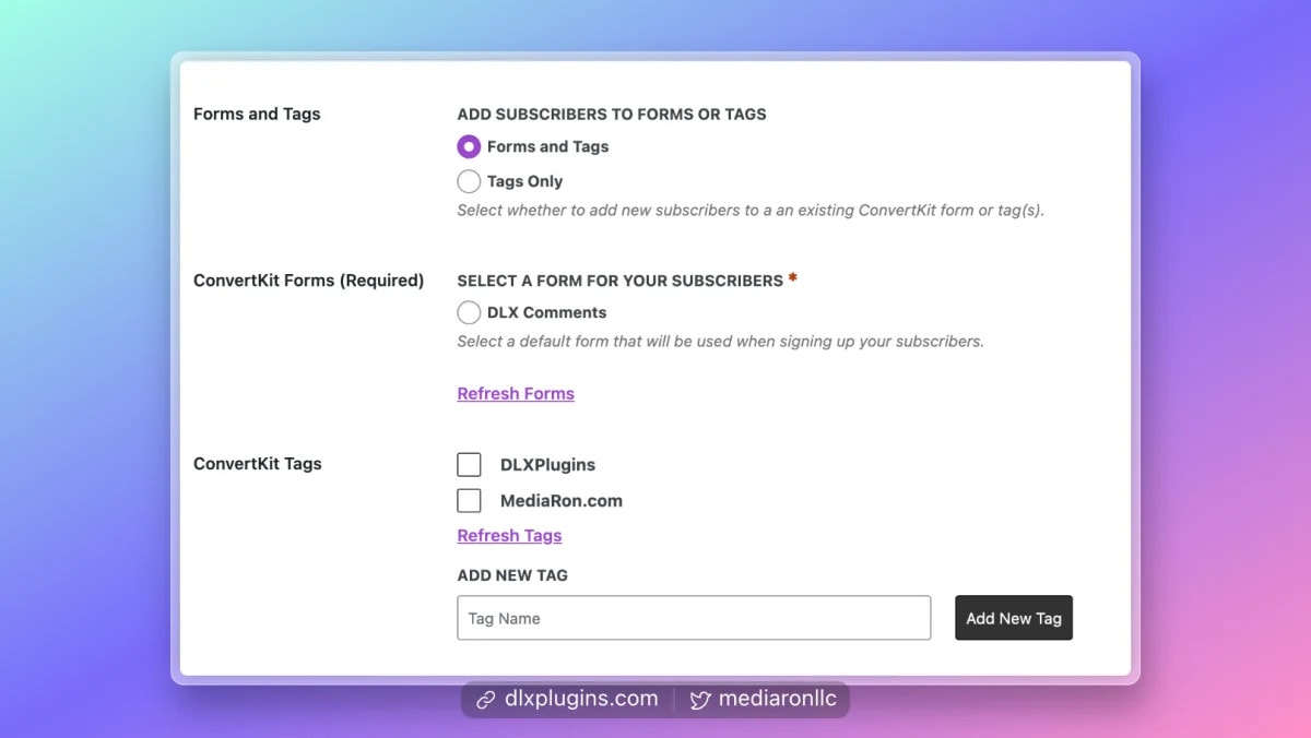 Select a Form and Add Tags