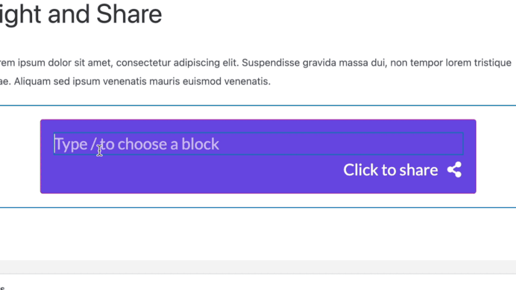 InnerBlocks Example in the Highlight and Share Block