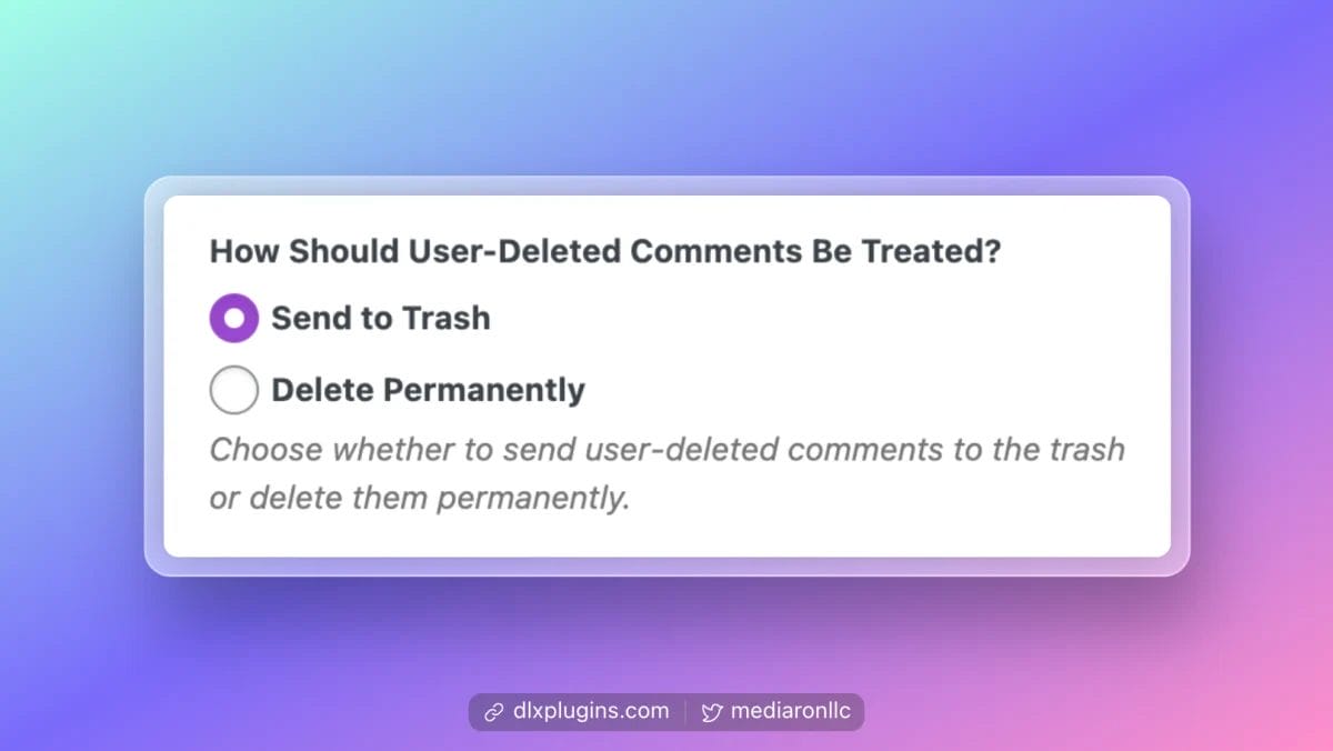 Delete Completely All User Deleted Comments