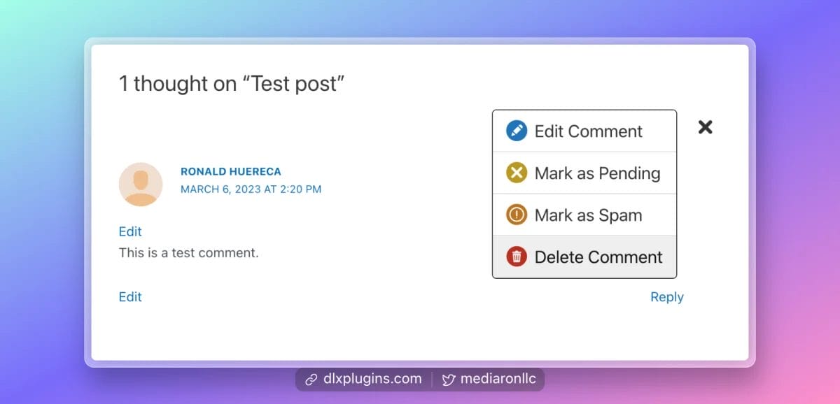 Moderation Menu in Frontend Editing