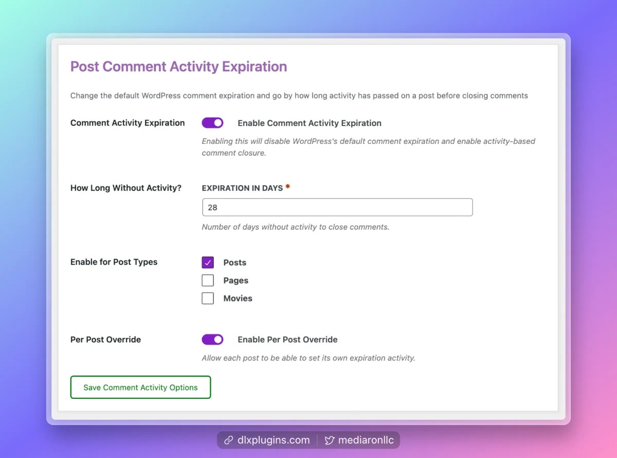 Post Expiration Settings