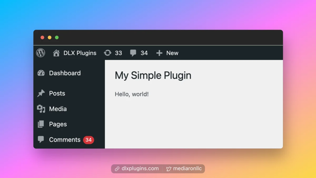 Sample Admin Page Example Output