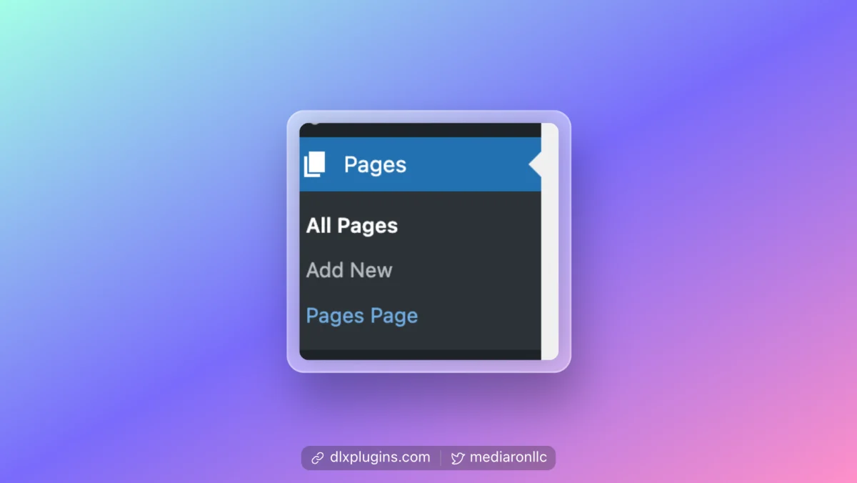 Pages Menu Item under Pages