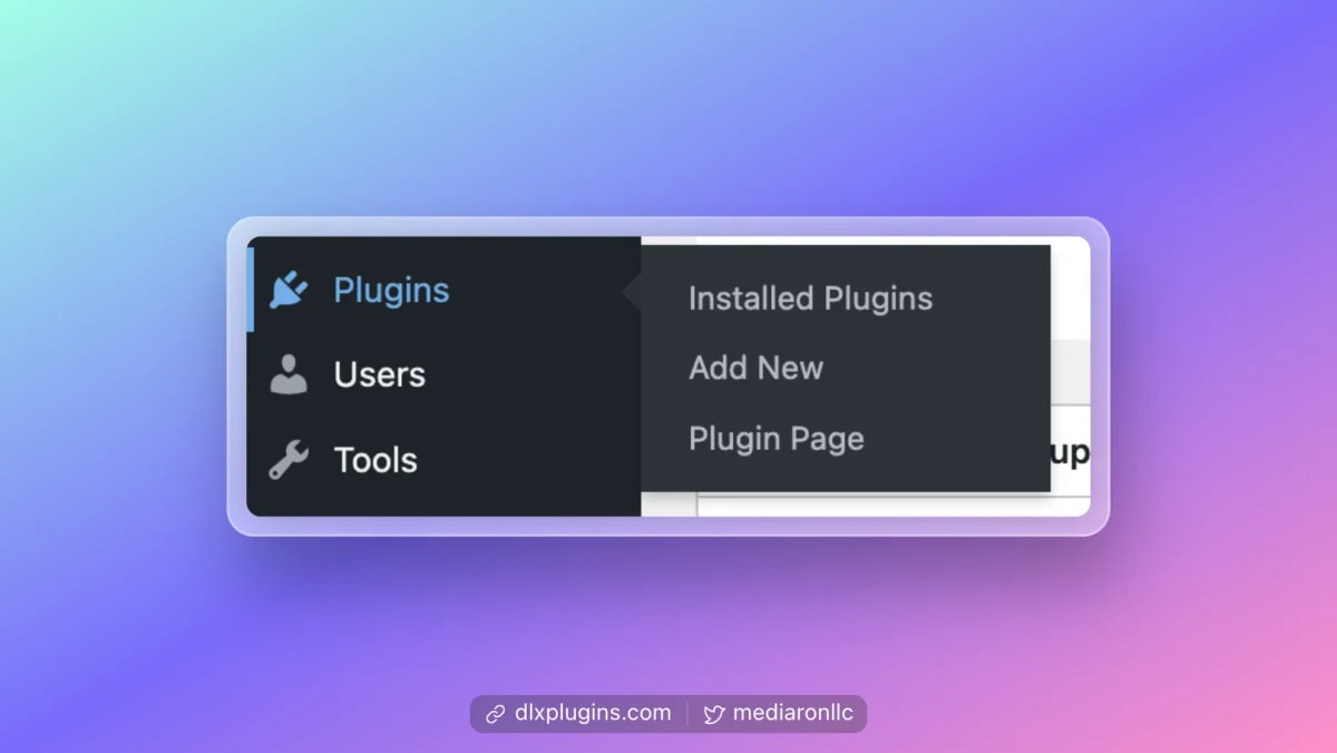 Plugins Page Menu Items