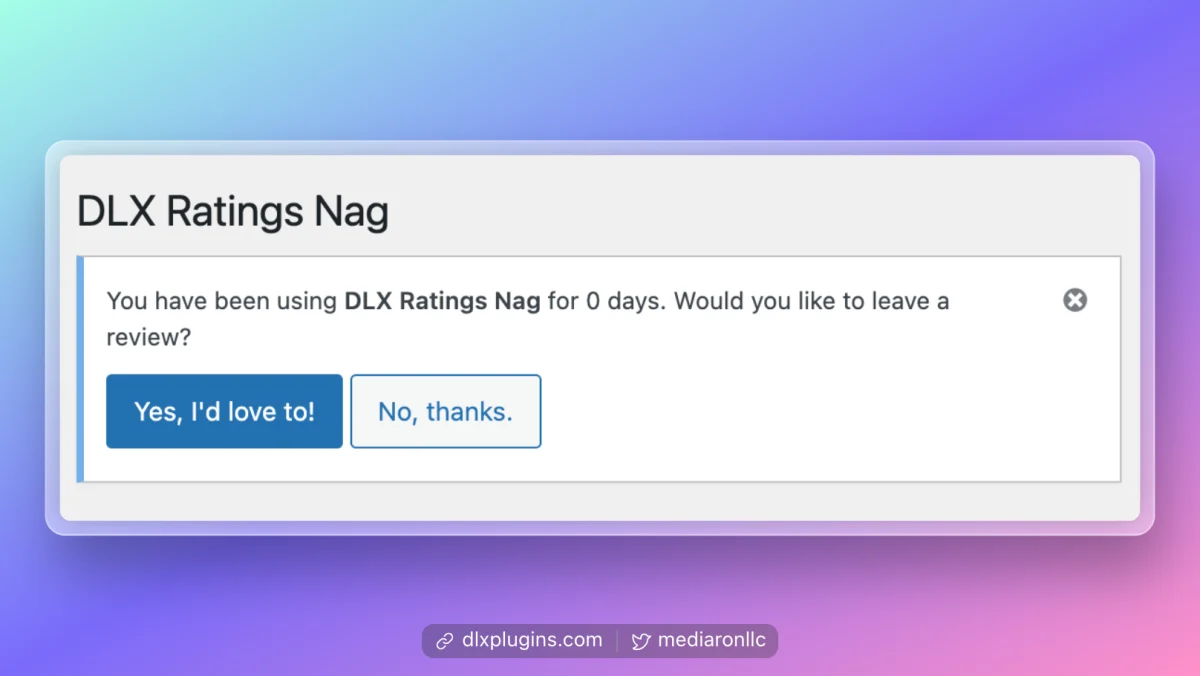 Ratings Nag on the Admin Screen