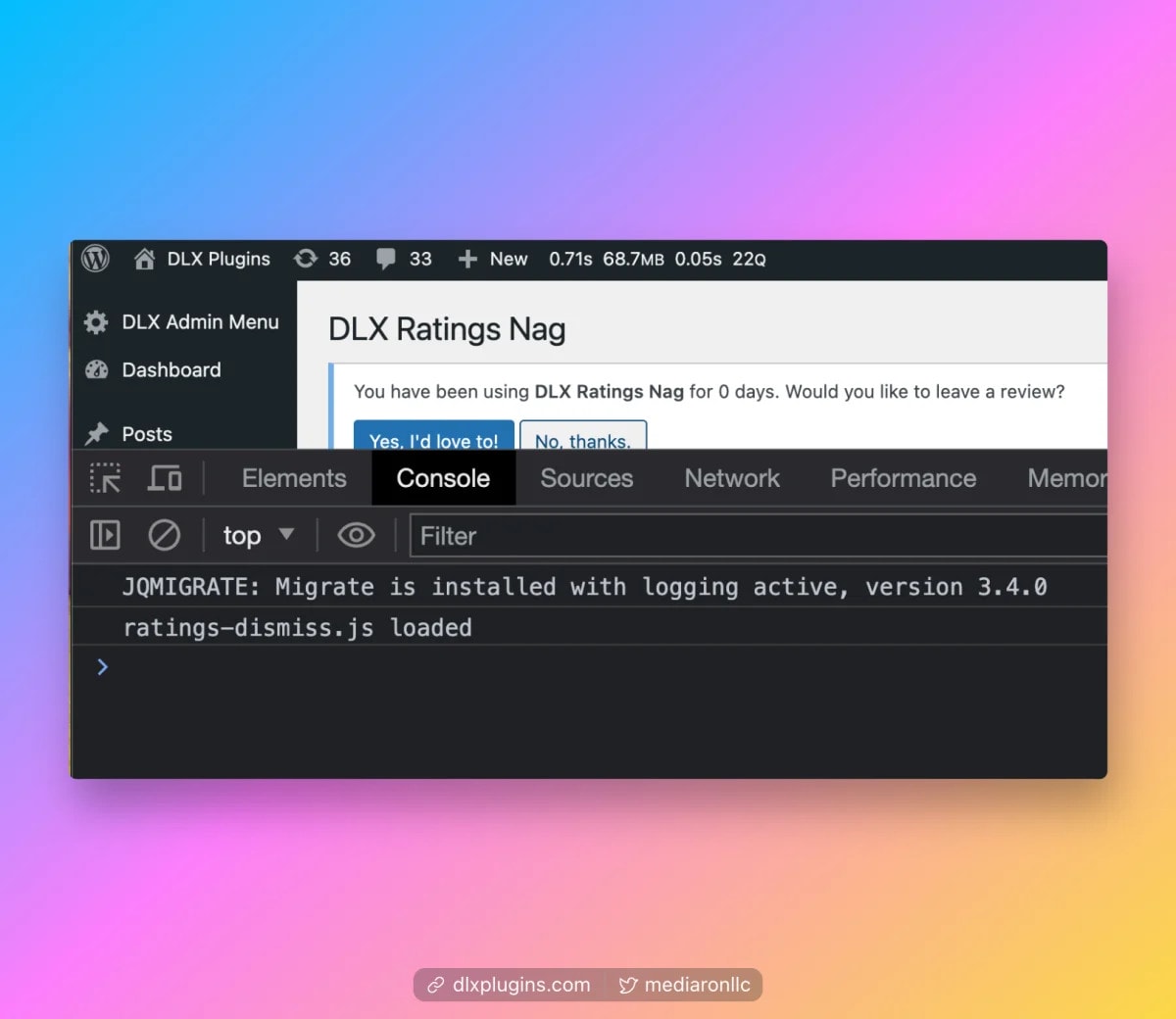 Console Log Statement Showing Script Loading
