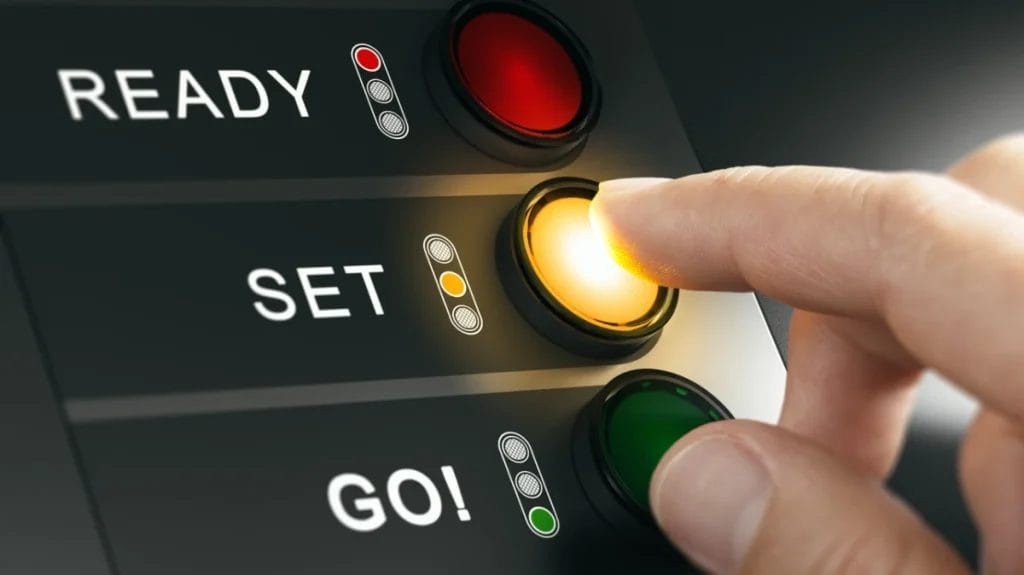 Panel of lights, ready set go.