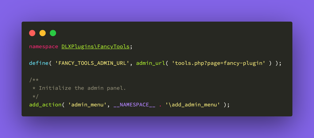 Adding a Constant Into the Code for Our Tools Menu