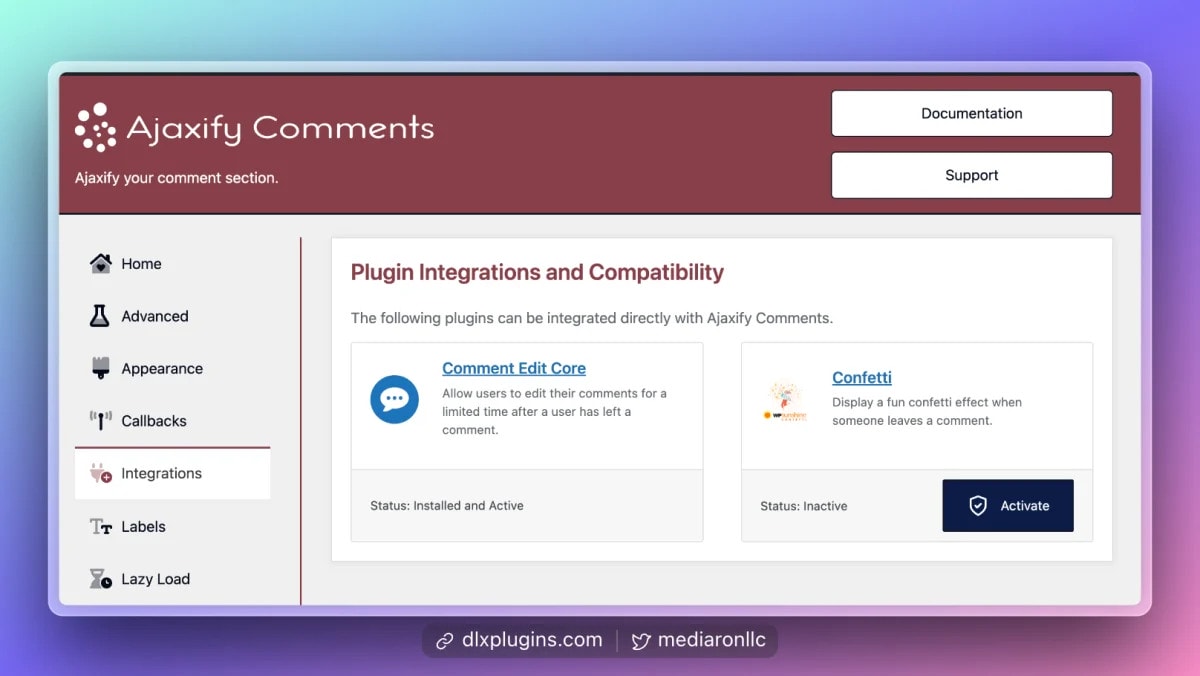 Integrations Tab