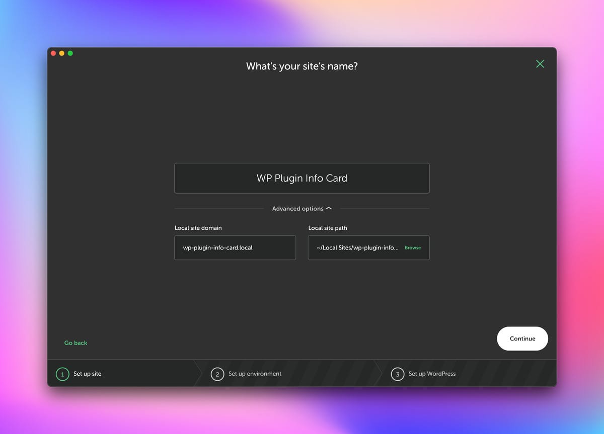 Set a Site Name and Local URLs