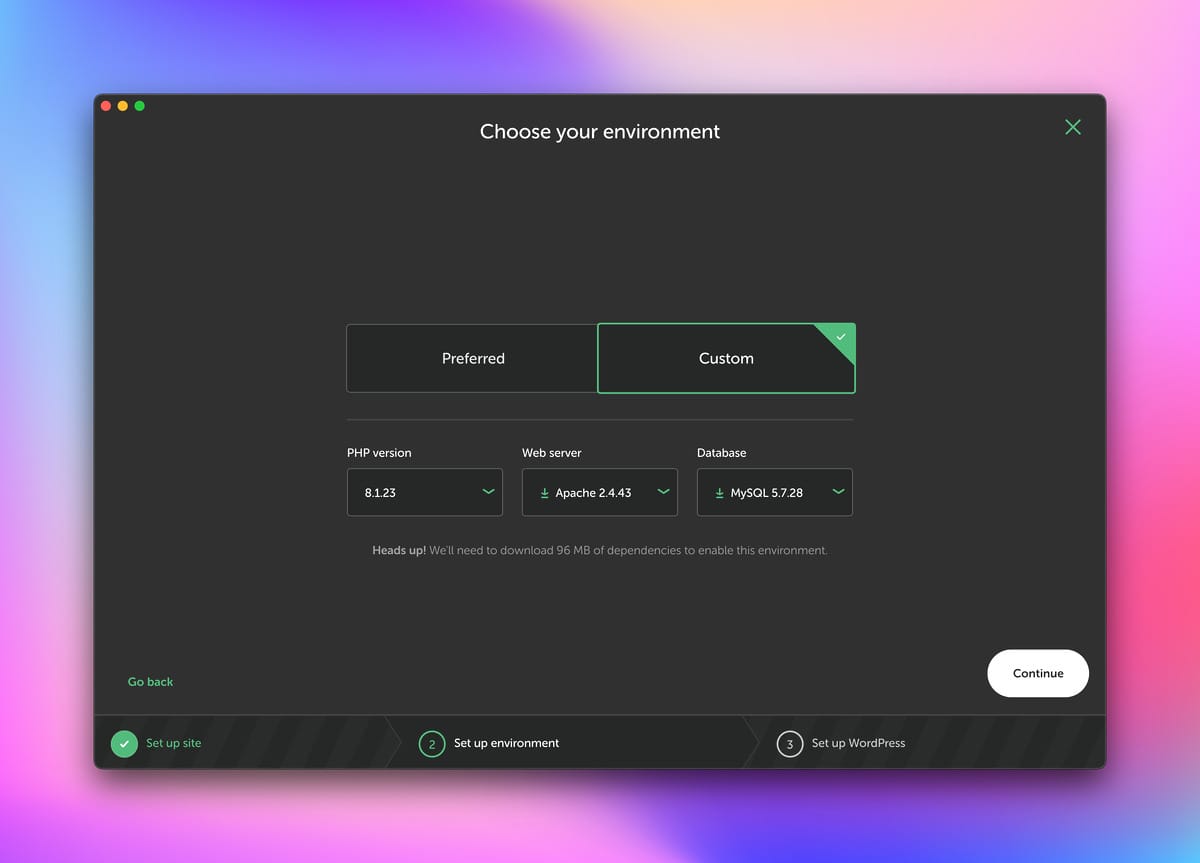 Custom Screen When Setting a New Site