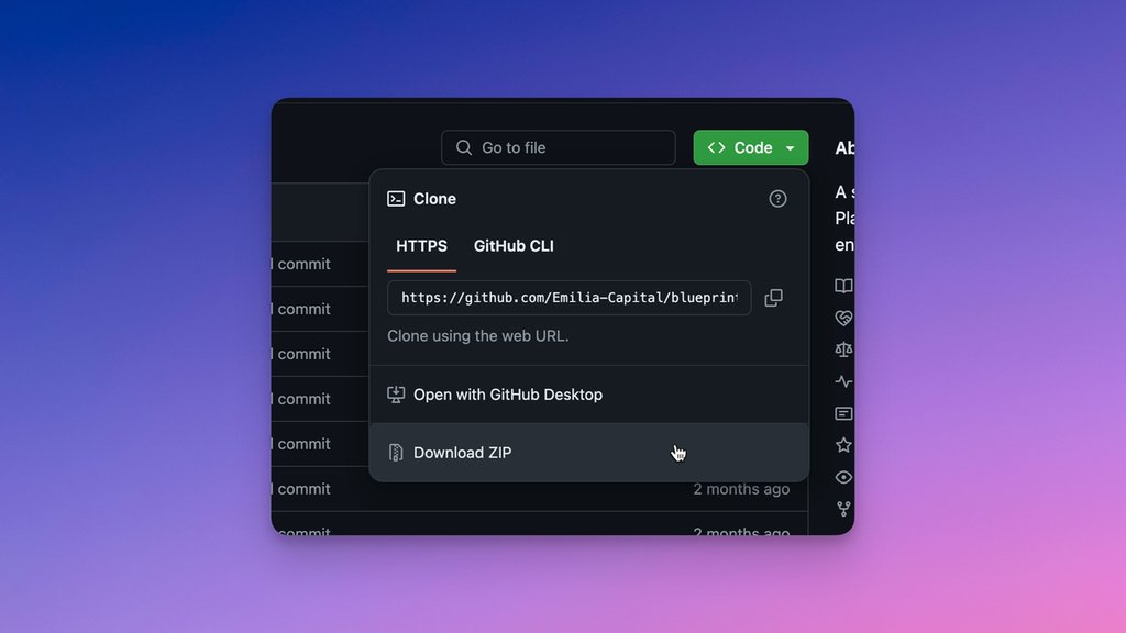 Download ZIP option from the GitHub repository