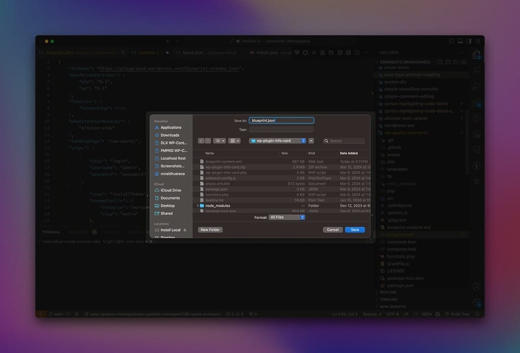 Blueprint JSON File Save Dialogue