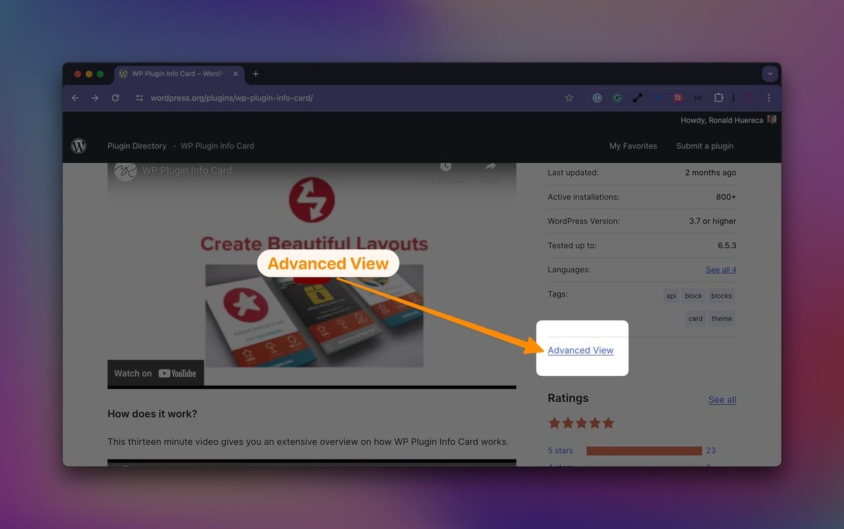 Advanced View Screenshot