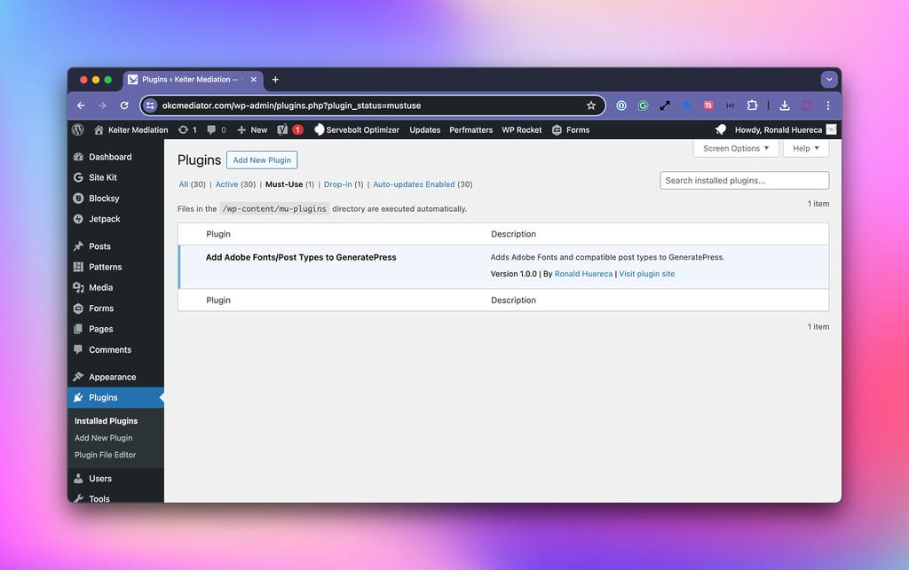 Example MU-Plugin With Plugin Headers