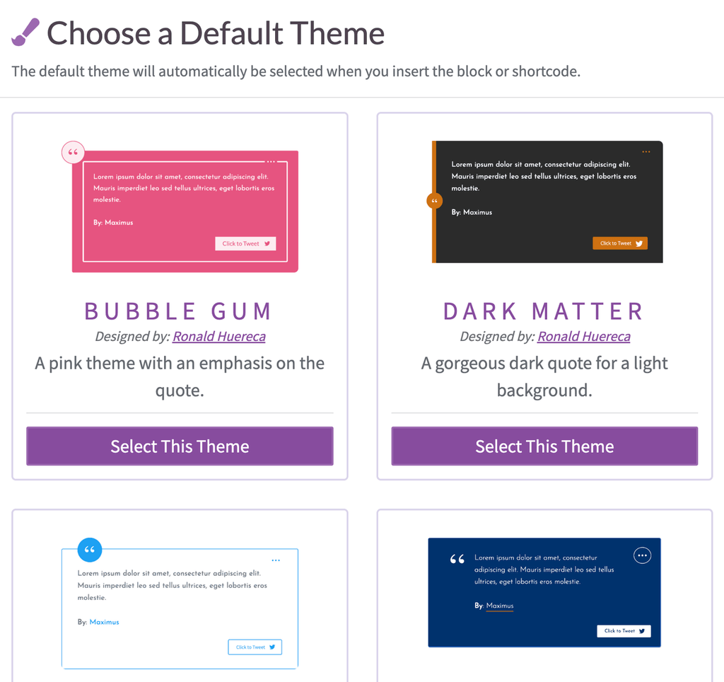 Theme Options for QuotesDLX