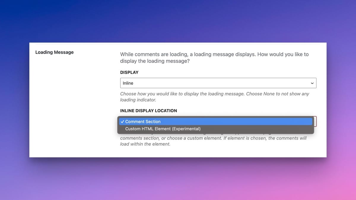 Ajaxify Comments Can Load in a Custom Element
