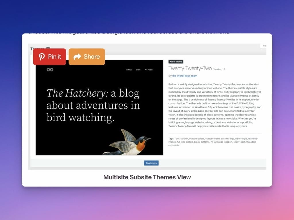 Pinterest and Web Share Options on an Image