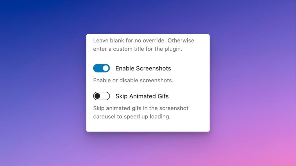Skip Animated Gifs and Speed Up Screenshot Loading