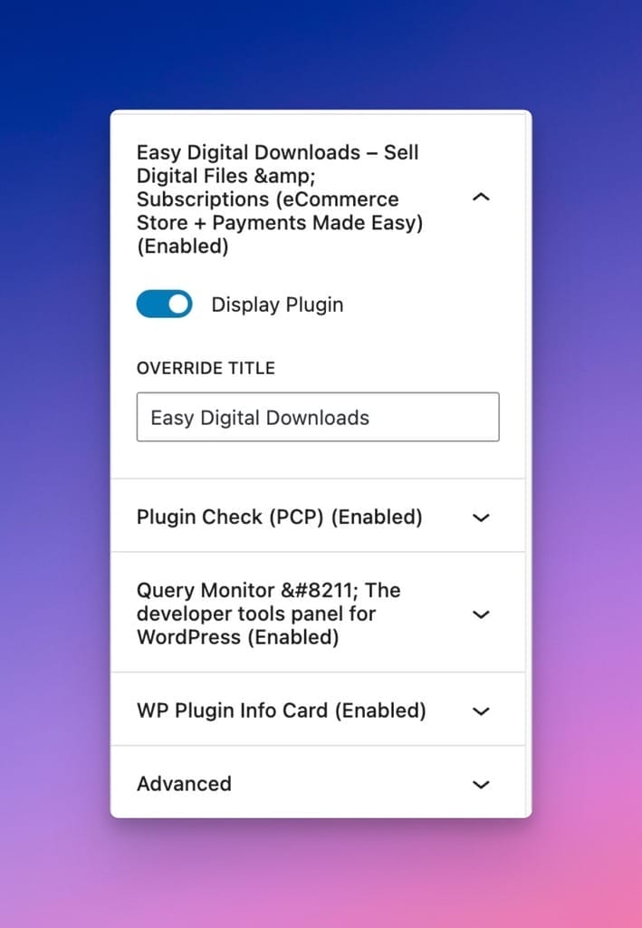 Per Plugin Title Overrides