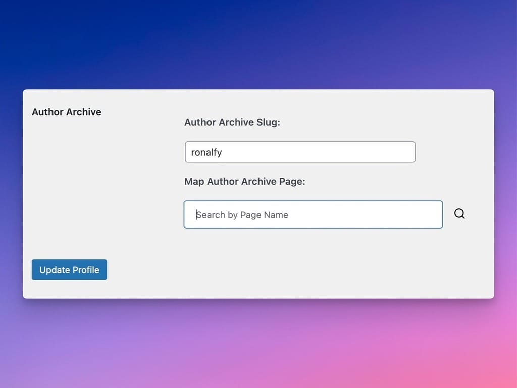Author Mapping Options in Archive Pages Pro