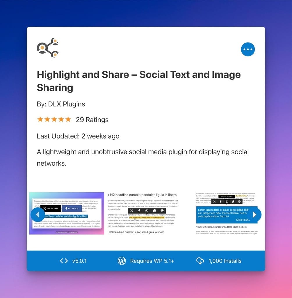 Plugin Screenshots Block for Plugin Info Card