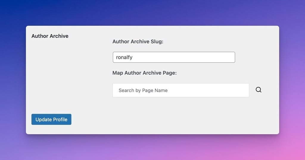 Change the Author Slug and Map Author Archives to a Page