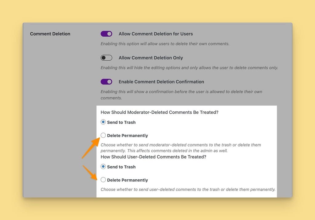Permanently Delete Comments with Comment Edit Pro