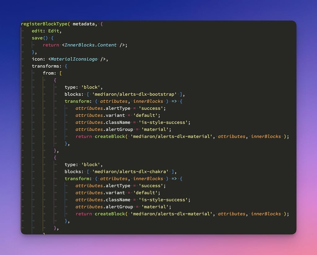 Transforms In Block Registration