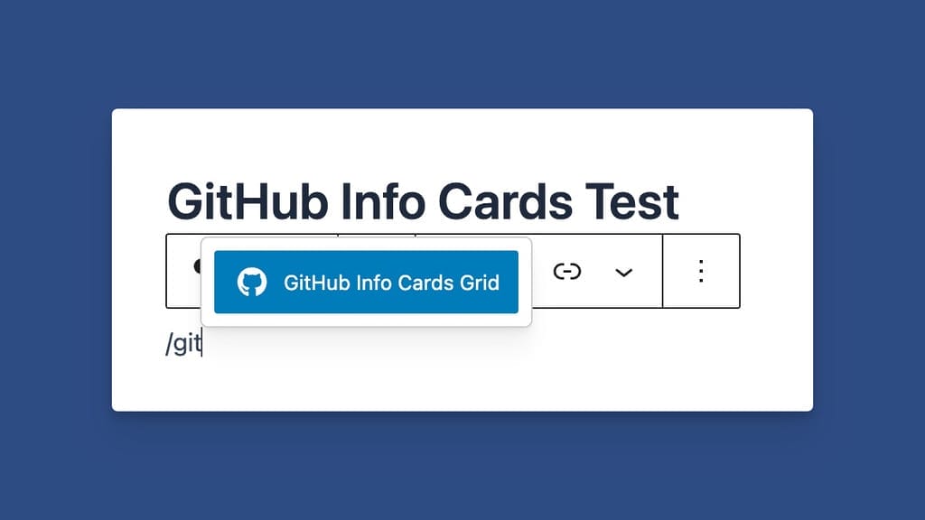 Insert Slash Command for GitHub Info Cards