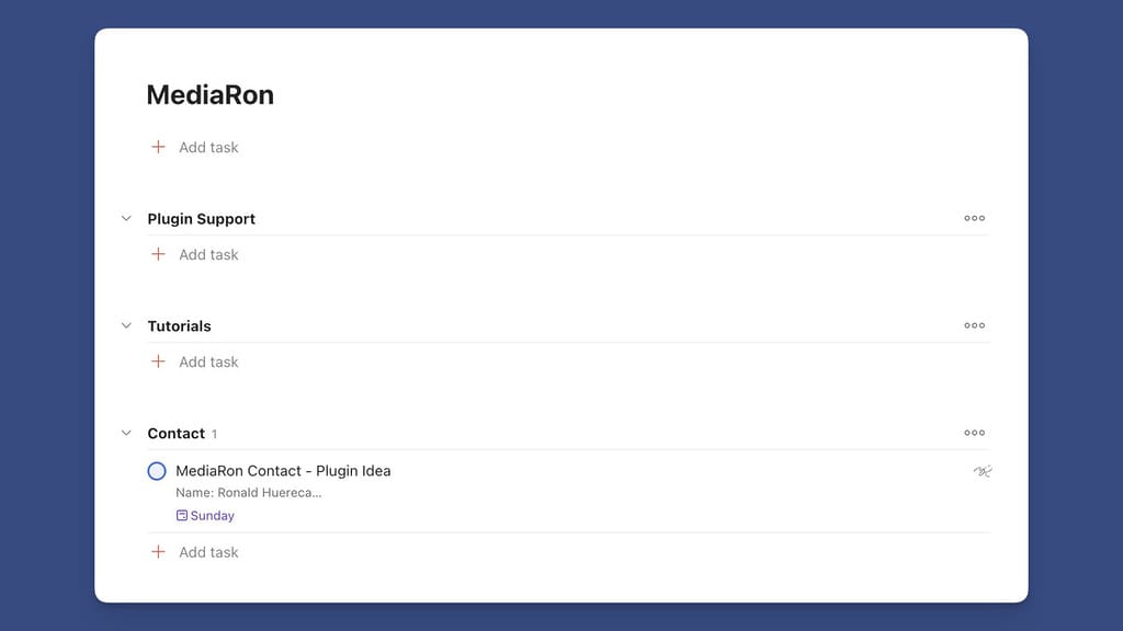 Example Todoist Task in the Todoist Interface