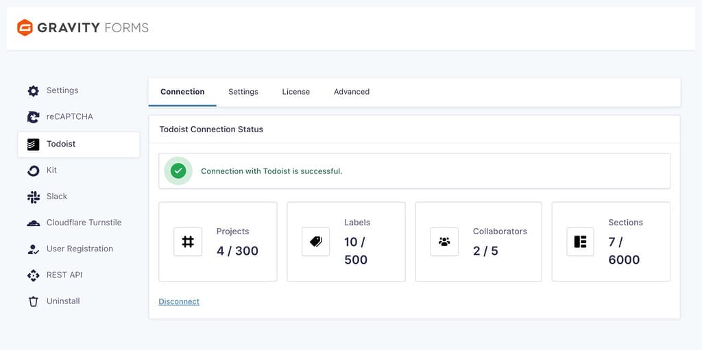 HeyTodos Admin Screen With Todoist Settings