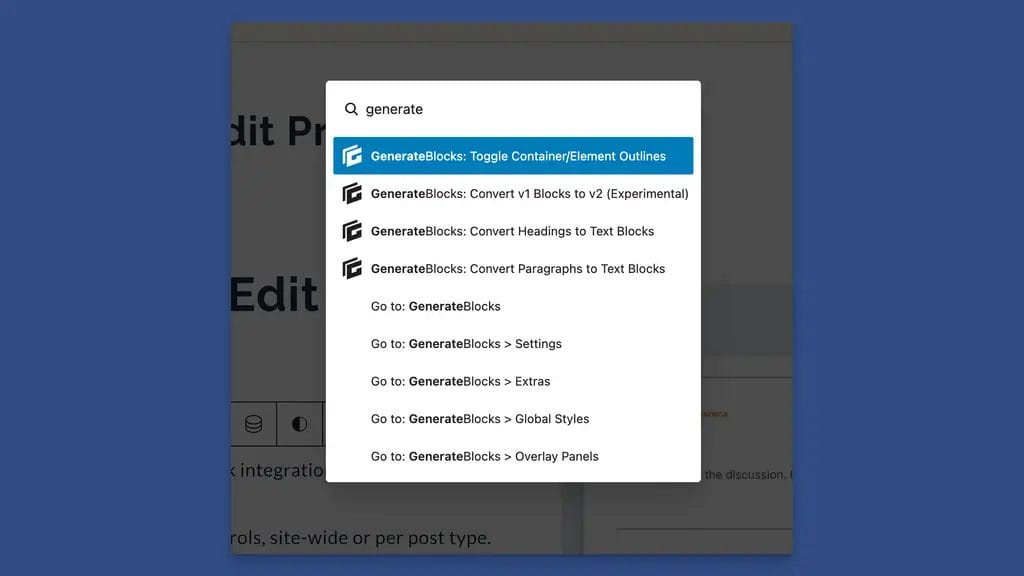 GB Extras Command Palette Options