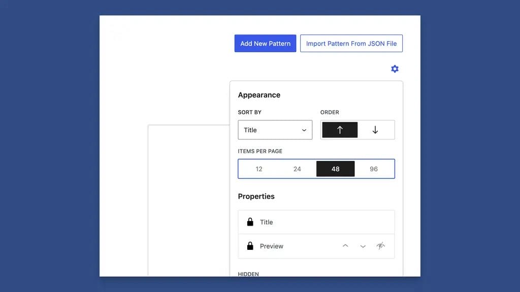 Use the Gear Icon to Toggle Pagination and Items Per Page Load